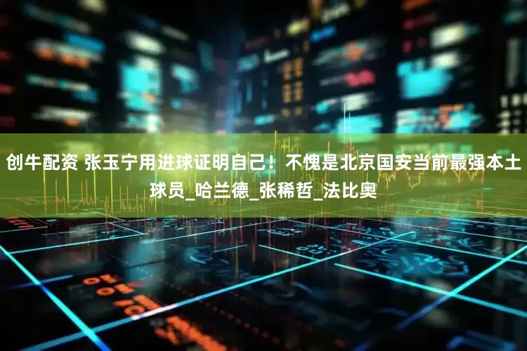 创牛配资 张玉宁用进球证明自己！不愧是北京国安当前最强本土球员_哈兰德_张稀哲_法比奥